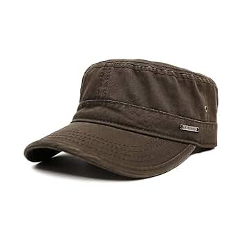 Flat Top Army Cap Military Hat Adjustable Washed Cotton for
