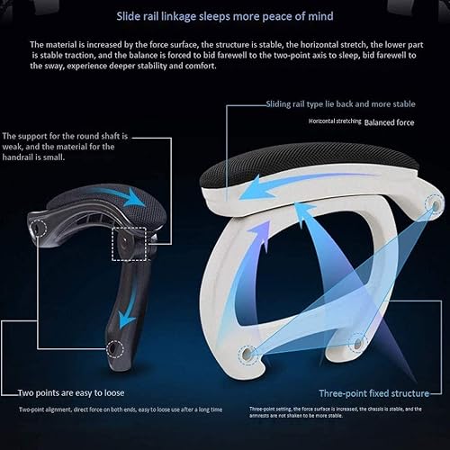 Miniatura 3 de Silla de oficina reclinable, capacidad ergonómica, de malla, reclinable, giratoria, ejecutiva, silla de oficina, silla de trabajo y soporte lumbar