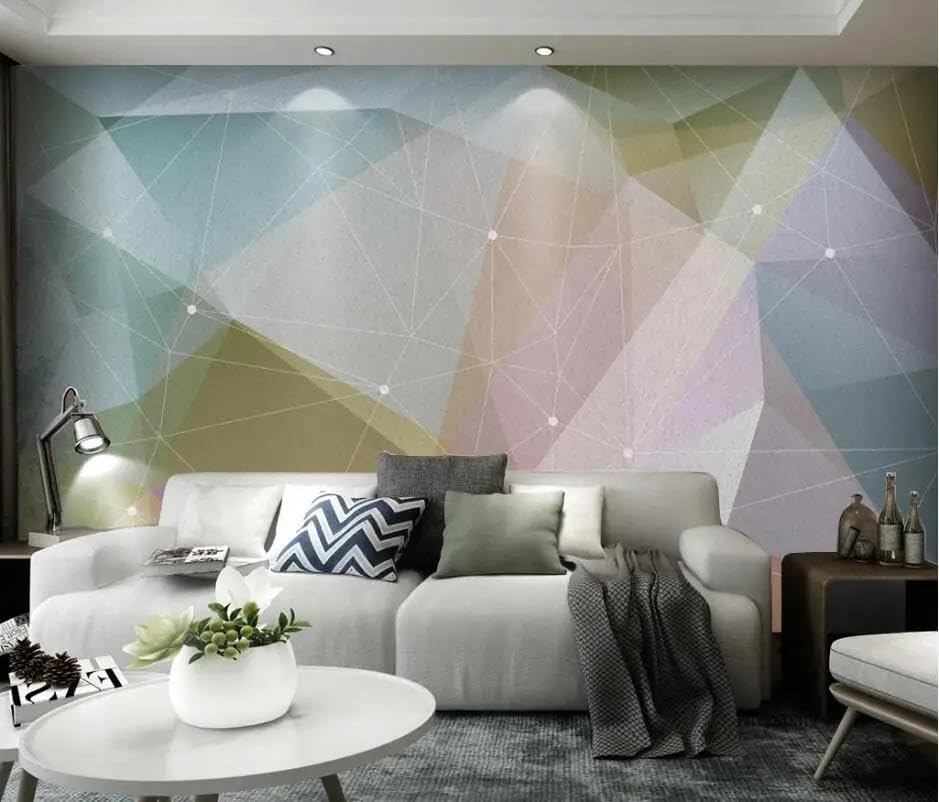 Papier peint mural 3d coloré ILIYA intissé pour fond de chambre et salon