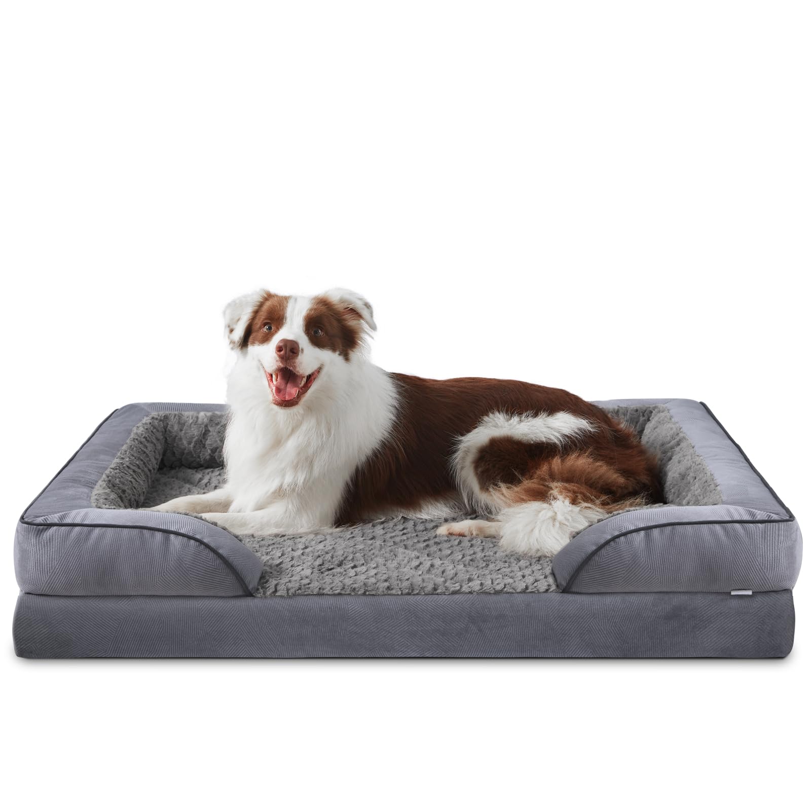 INVENHO Orthopedic Large Dog Bed, Washable Waterproof, Egg-Crate Foam Dog Couch Bed with Washable Removable Cover, Waterproof Lining and Nonskid Bottom