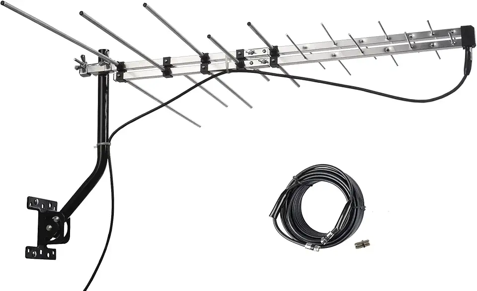 Antena Yagi externa McDuory TV com capacidade de recepção de longo alcance - antena de TV digital disponível para montagem no sótão ou teto, antena digital OTA de longo alcance para recepção clara, 4K/1080P/HD