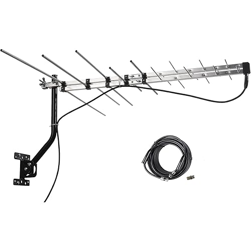 TV Outdoor Yagi Antenna with Long Range Reception Capacity - Digital TV Antenna Available for Attic or Roof Mount, Long Range Digital OTA Antenna for Clear Reception, 4K/1080P/HD