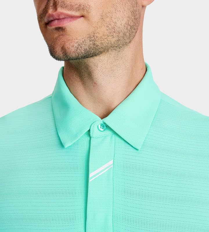 Image of Damipow Premium Golf Shirts for Men Dry Fit Performance Polo Short Sleeve Collared Shirt