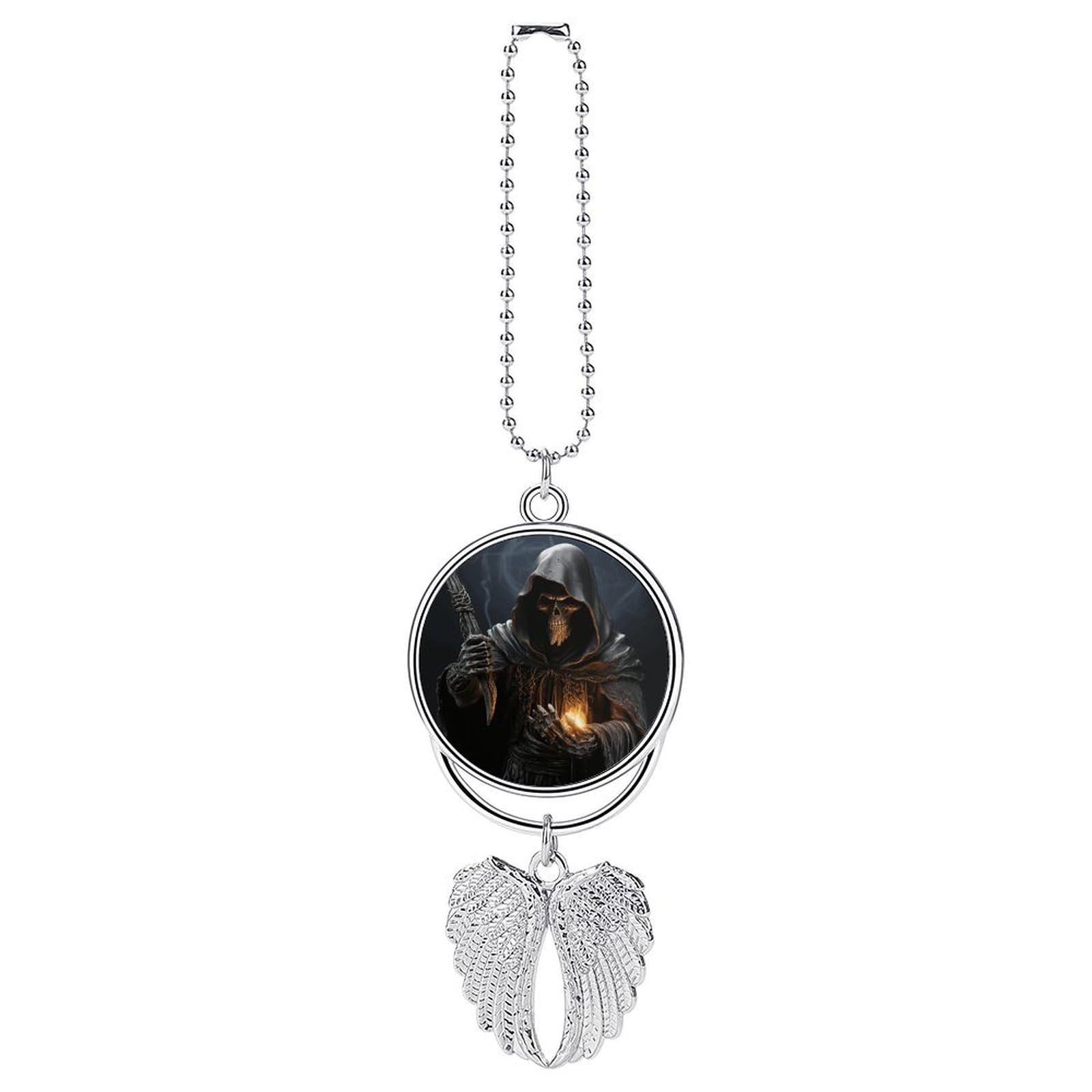 Grim-Reaper Car Pendant Hanging Swing Auto Rear View Mirror Hanging Car Rear View Mirror Charm Truck Hanger Ornament Charm for Car Rear View Mirrors Accessories
