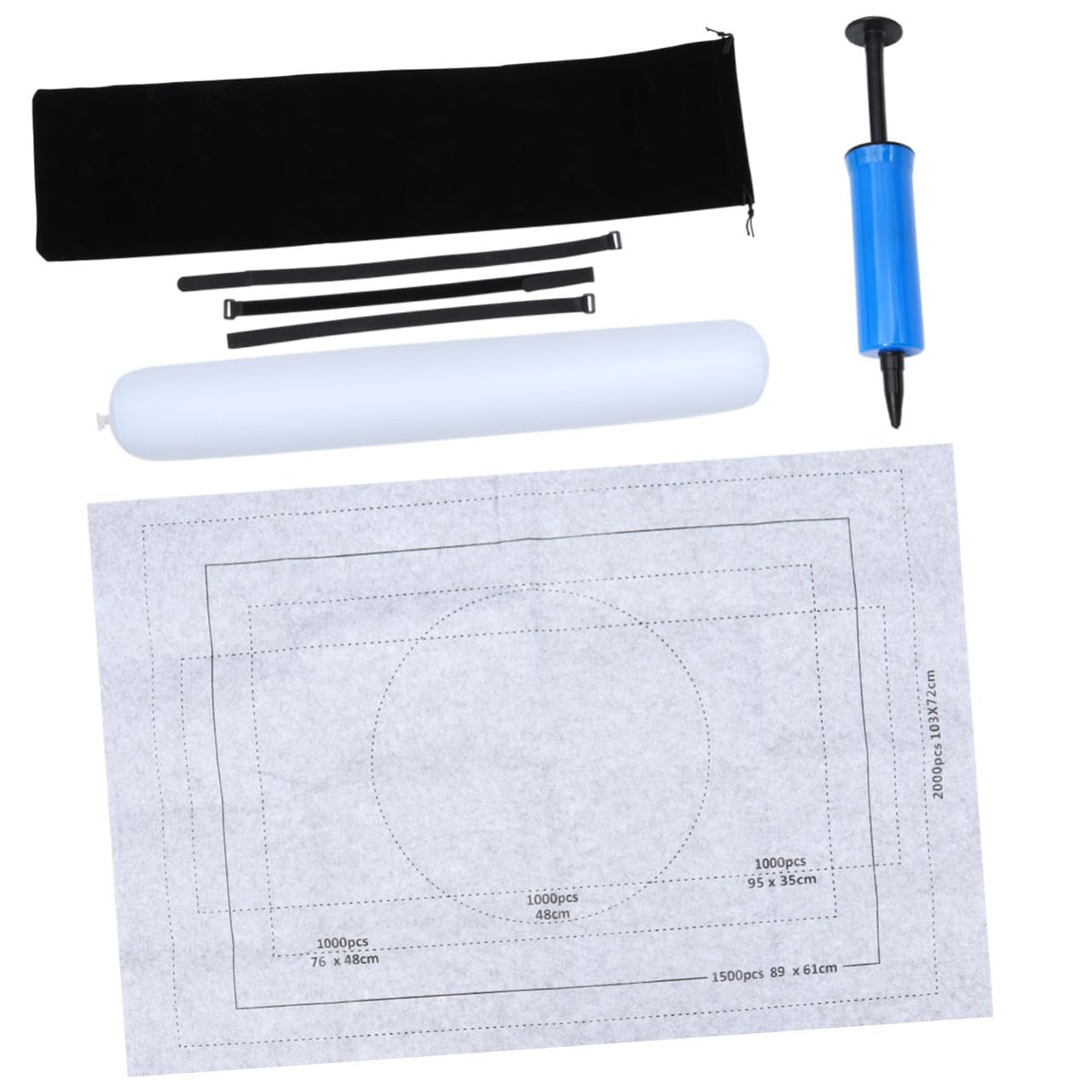 DECHOUS Puzzles Mat Portable Jigsaw Roll Felt Blanket for Up Inflatable Tube and Fixing Bands Easy Storage and Travel for