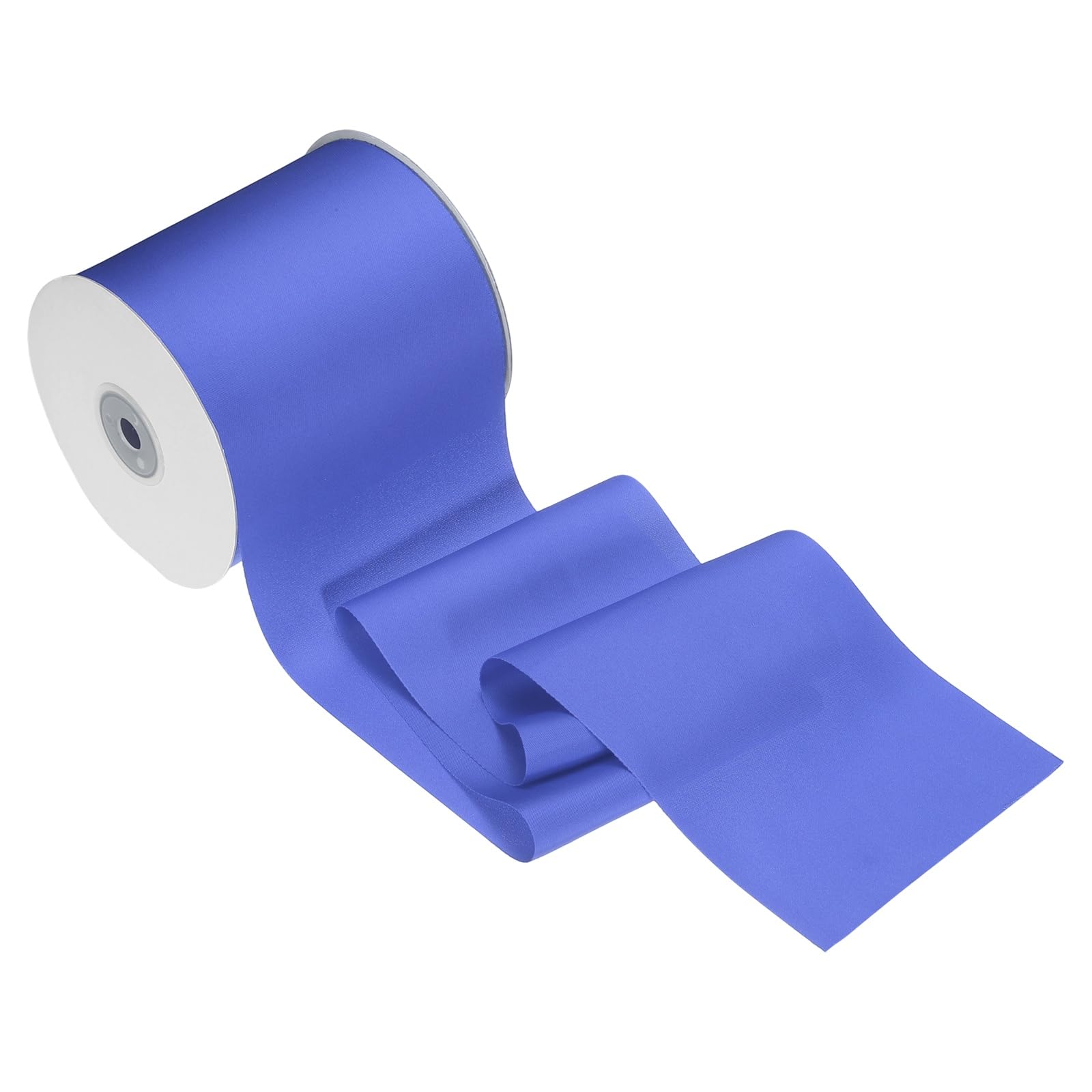 M METERXITY Double Satin Ribbon (4" x 25 Yard, Dark Purple) - Double-Faced Thick Polyester Satin Ribbon Solid Fabric, Apply to Wedding Party Decor/Grand Opening Ceremony/Bow Making