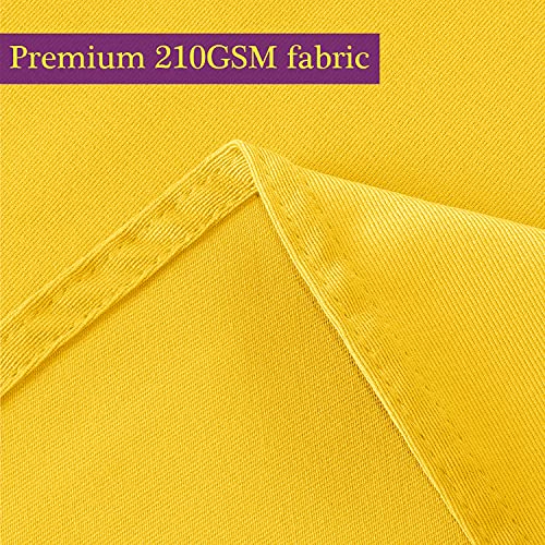 Image of Obstal 210GSM Rectangle Table Cloth, Yellow, 60 x 102 Inch | Heavy Duty Water Proof Microfiber Tablecloth, Decorative Fabric Table Cover for Outdoor and Indoor Use