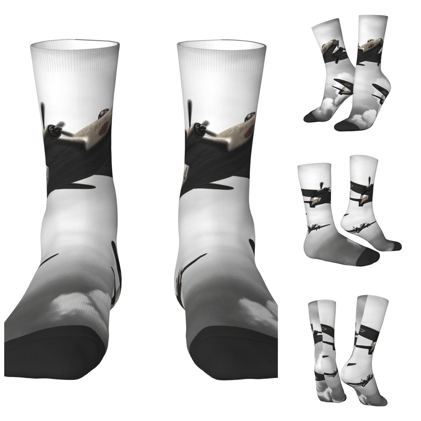 LZQPOEAS World War Athletic Socks Unisex Cushioned Crew Socks Hiking Running Calf Sock Soft Above Ankle Sock