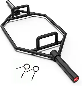 Olympic Hex Bar with Solid Steel Sleeves, 1000 lbs Capacity, Knurled Handles
