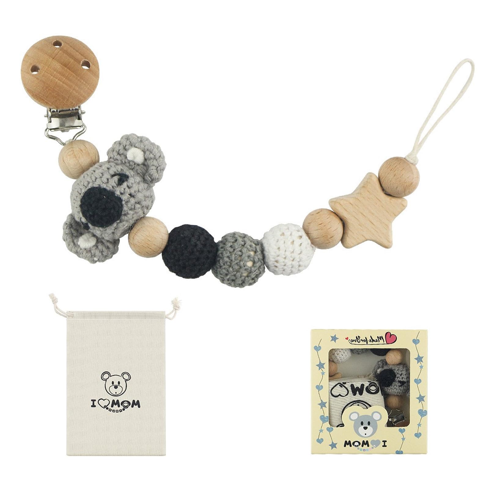Pacifier Clip Chain for Baby - Safe Infant Soothing Lanyard Nipple Holder Rope Prevent Loss and Contamination