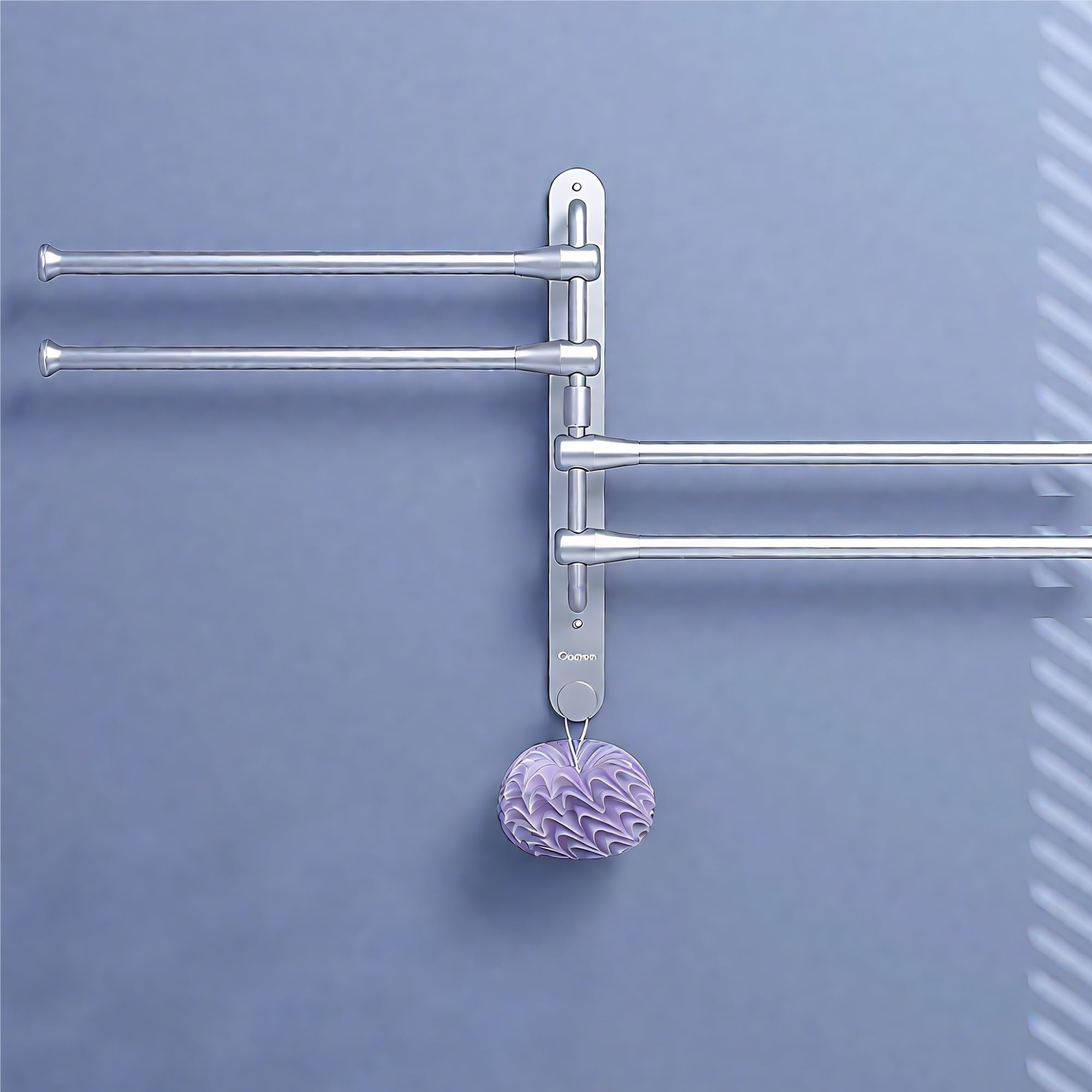Toallero Giratorio de 2/3/4 Brazos for baño, toallero de Pared abatible con Gancho, Apto for rotación Libre de 180° for baño, Cocina y hogar.(Gold,3-Rods)