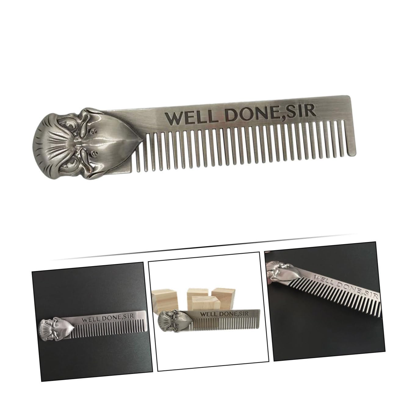 Didiseaon 3 Piezas peine para barba cuidado personal hair care haircare herramienta peine de pelo de metal s anticaspa modelado modelo pequeño fino hombre Acero inoxidable