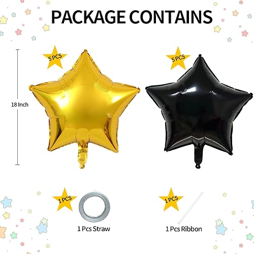 Miniatura 64 de KALOR Globos de Mylar de estrella rosa intenso de 18 pulgadas, 10 globos de helio en forma de estrella para bodas, baby shower, decoraciones de Rosa