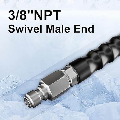 Miniatura 7 de POHIR Manguera de lavado a presión - Manguera de látigo de 5 pies con juego de adaptador de conexión rápida de 38 pulgadas, manguera trenzada de