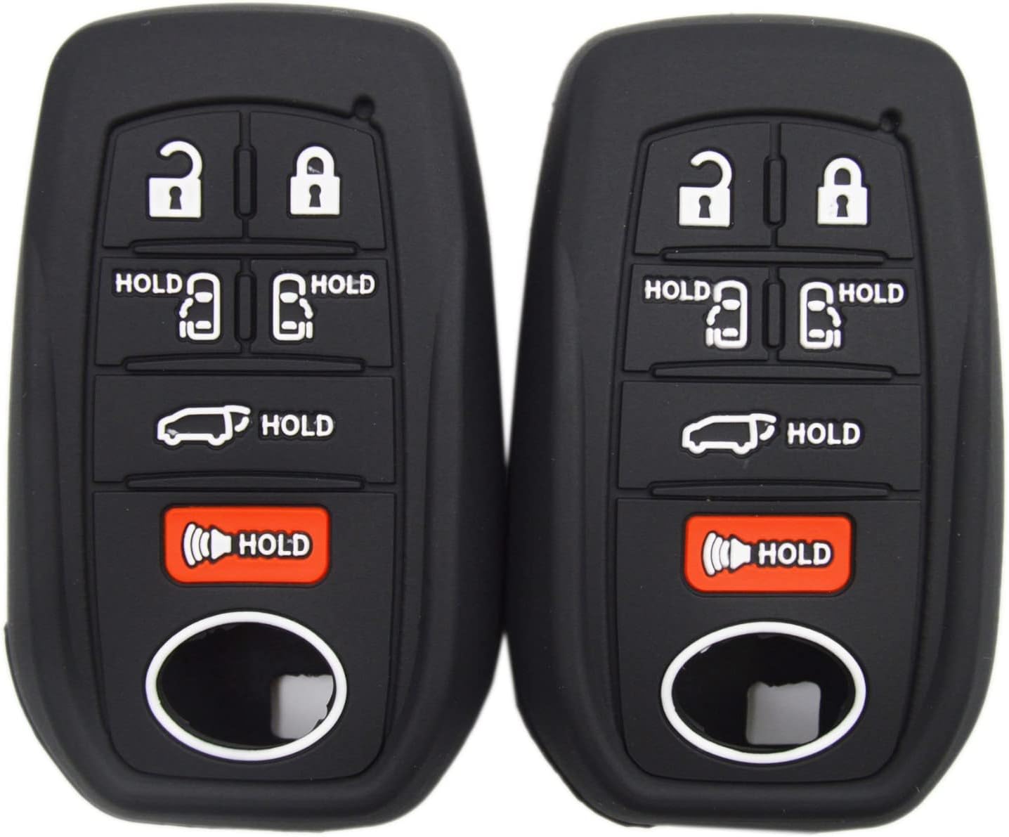 Silicone Key Fob Cover Case for Toyota Sienna XSE Platium AWD 2021 2022 2023 2024 2025 6 Buttons Remote Keyless