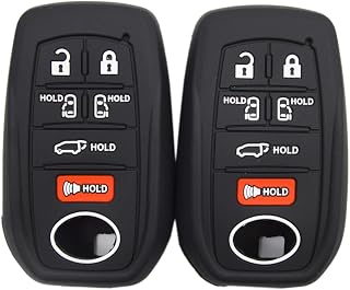 Silicone Key Fob Cover Case for Toyota Sienna XSE Platium AWD 2021 2022 2023 2024 2025 6 Buttons Remote Keyless