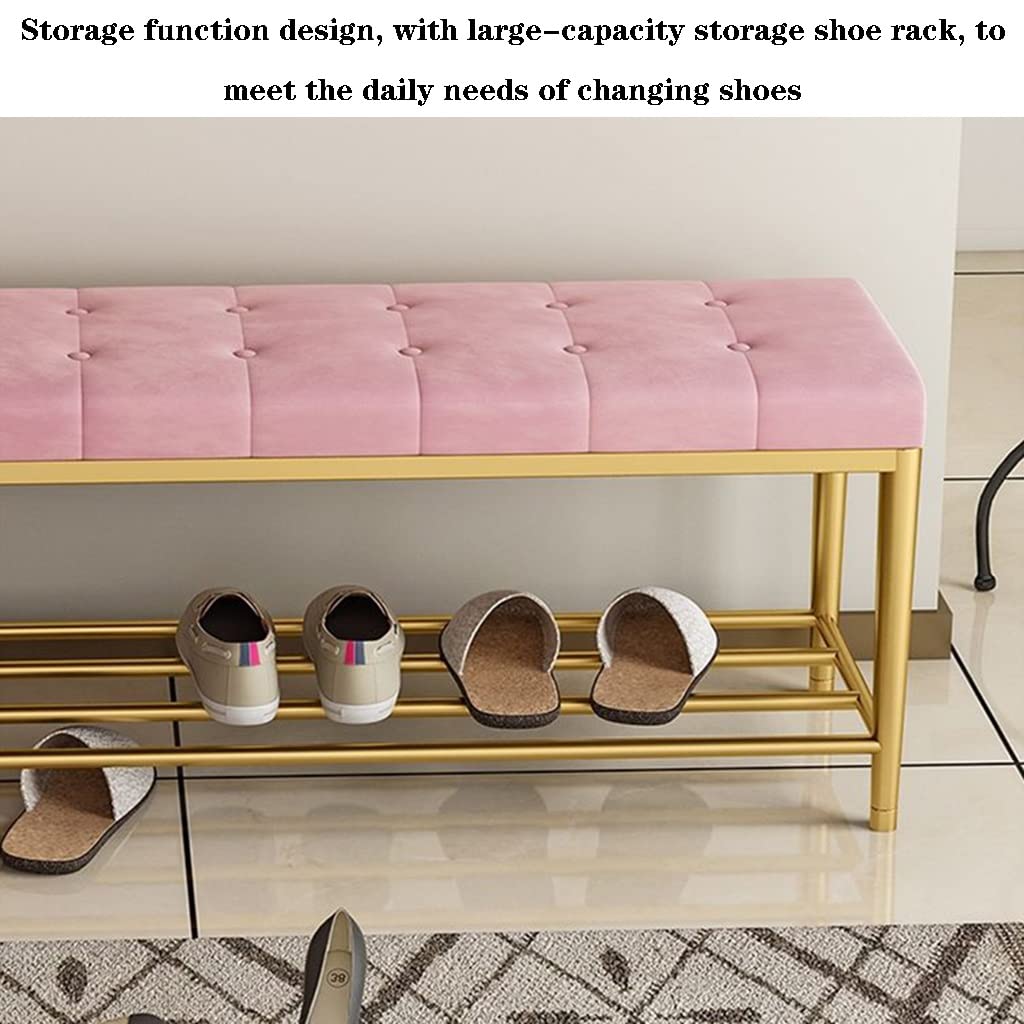 EsEntL 2-stufige Schuhregal-Bank, Aufbewahrungs-Eingangsbank mit Netzregalen, Metallsitz, Schuhregal-Bank für Flur, Wohnzimmer, Schrank, Schlafzimmer (Farbe: Grau, Größe: 120 x 20 x 45 cm)