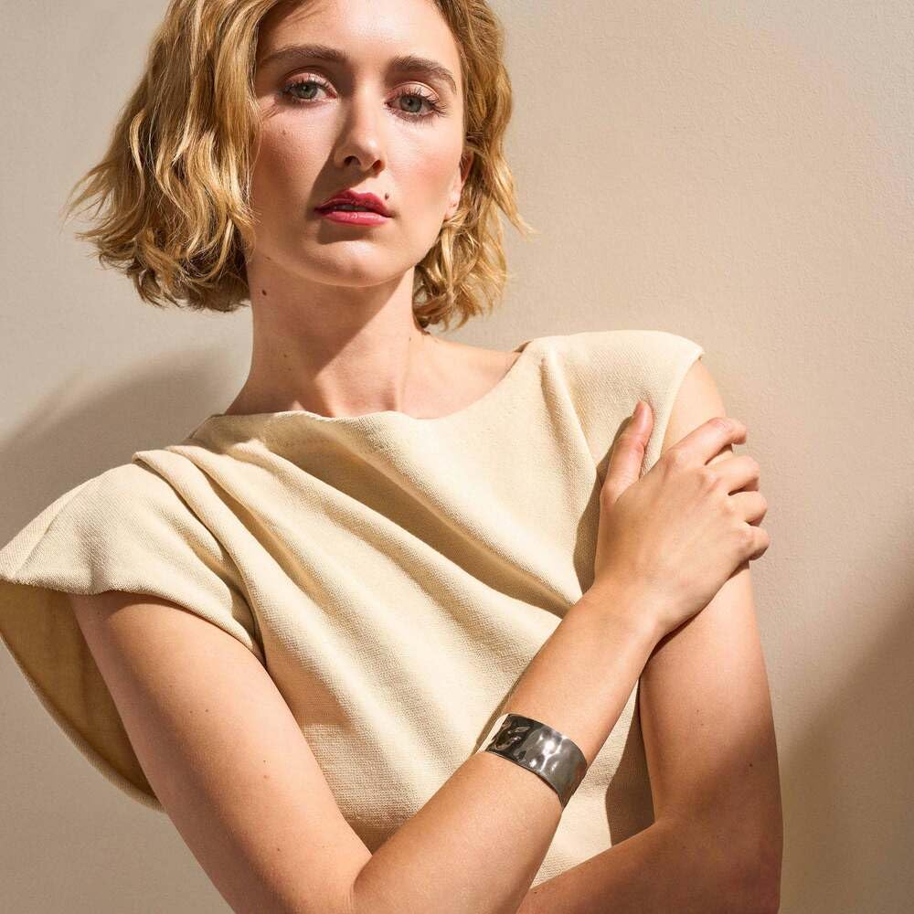 Skagen Damen Edelstahl und Halbedel mit Manschette Armreif