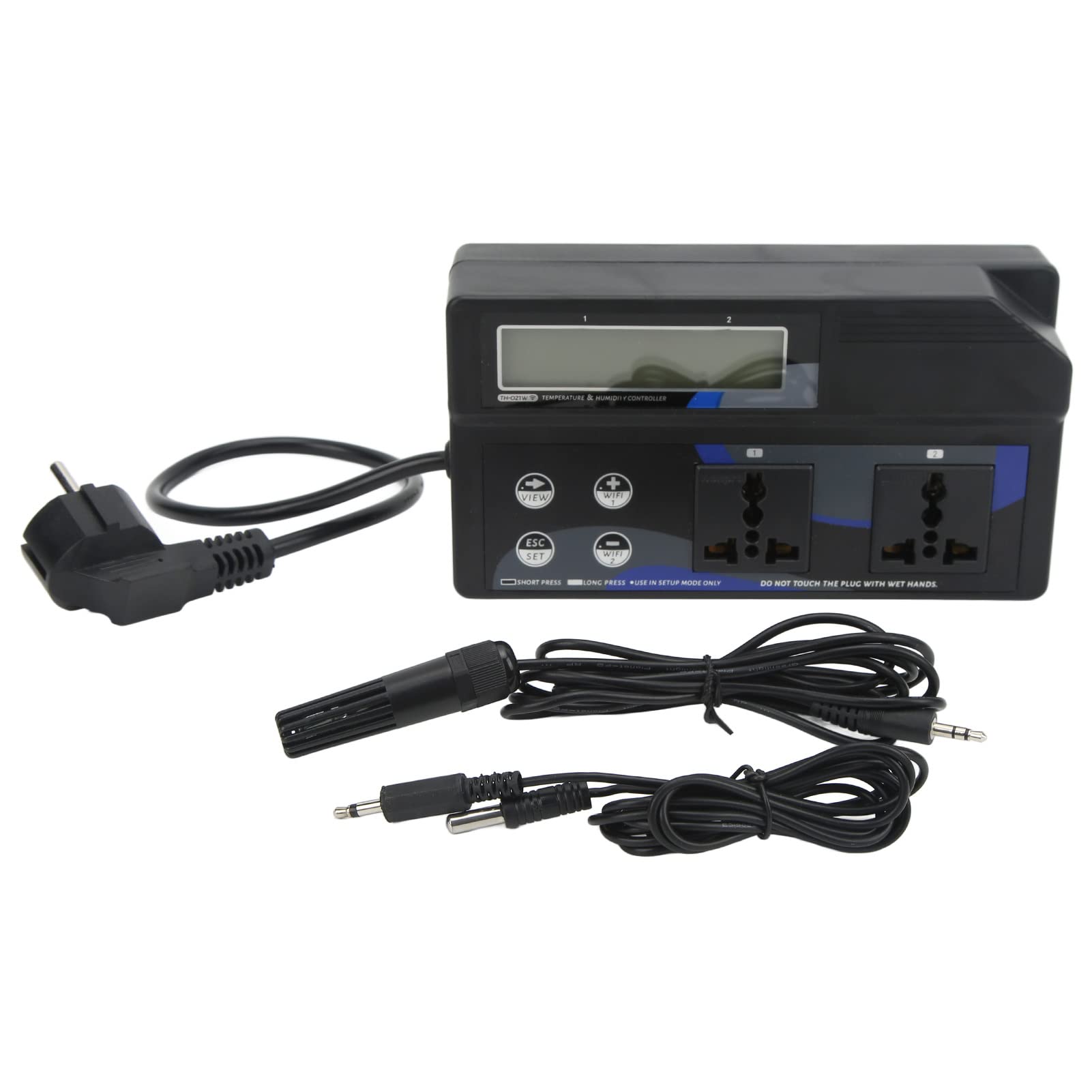 Chrees Regolatore di umidità della Temperatura WiFi Termostato Wireless Igrometro Umidostato Controllo App Monitor da Tavolo con Sonda di Temperatura e umidità per Laboratorio Acq