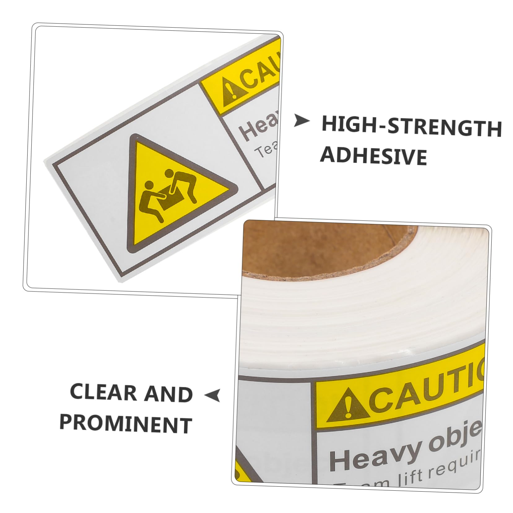 Ciieeo 4 Rouleaux Autocollants Avertissement pour Objets Lourds Étiquettes Adhésives pour Expédition Étiquettes Rouleau
