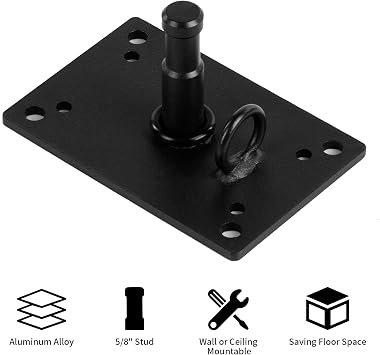 Selens 2.36 inch Baby Pin Plate Wall Ceiling Mount, Mini Lighting Wall Holder with 5/8 Stud for Photo Studio Light Stand Flash Accessories