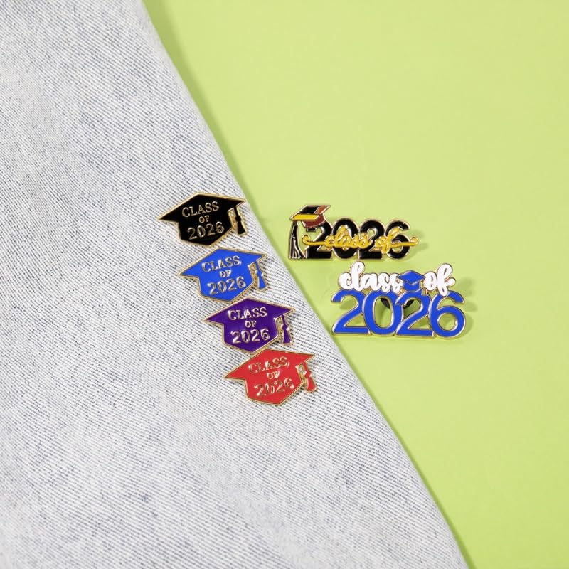 Image of Graduation Enamel Lapel Pins Class of 2026 Graduation Caps Brooches Gifts Souvenir Emblem Badges Diploma Brooche for High College Teacher School Vacation Accessories