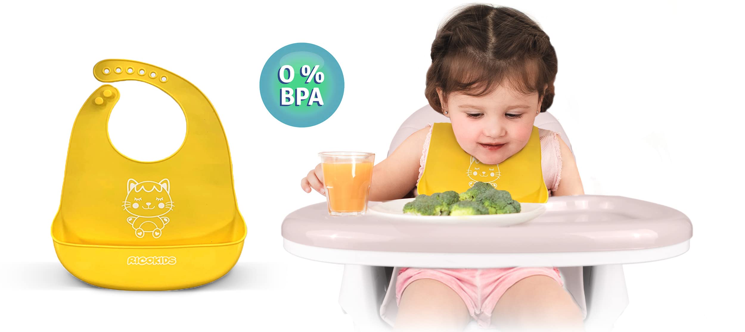 Trona de bebé Milo con mesa (rosa)