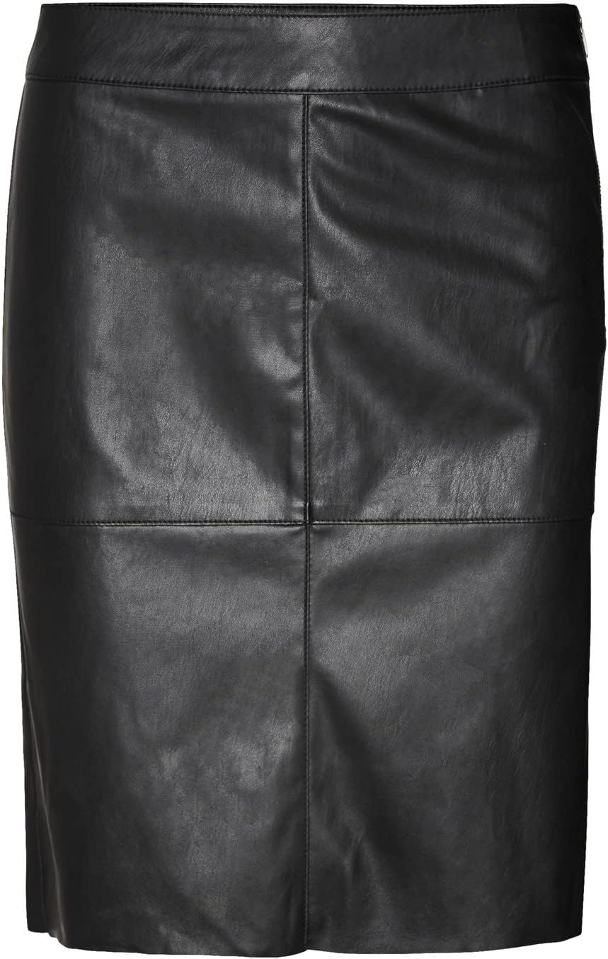 VERO MODAWomen's Vmolympia Hr Short Pl Skirt Noos Faux leather skirt