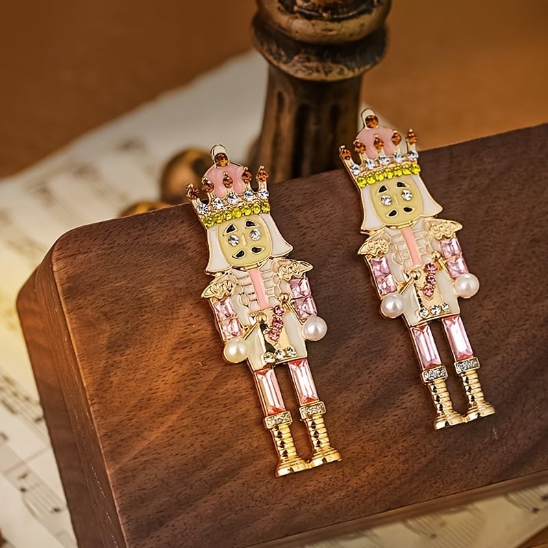 Christmas Nutcracker Earrings for Women - Cute Pink Stud Holiday Jewelry, Christmas Outfits Accessories Xmas Gifts - Image 8