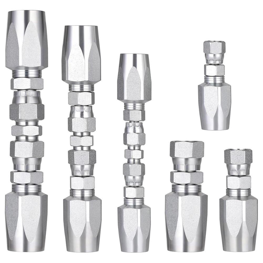 Ctrlzs 3Pcs Hydraulic Hose Field Repair Kit,1/4In,3/8In,1/2In And Small Repair Parts,Reusable Hydraulic Repair Fittings