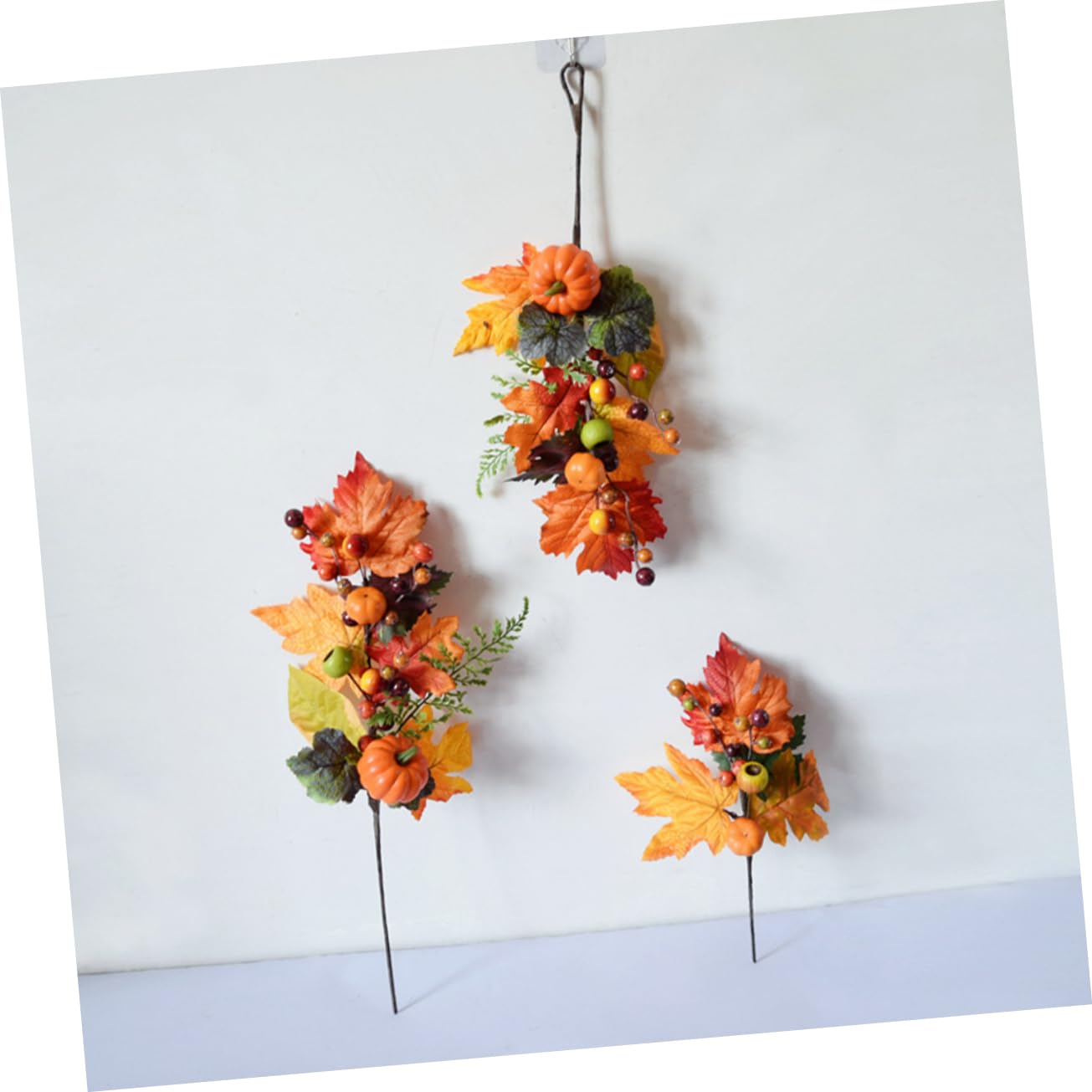 5 Sets Realistische Künstliche Kürbis Maple Leaf Zweig Herbst Saisonale Decor Thanksgiving Home Dekoration Set 2 Stücke * 5