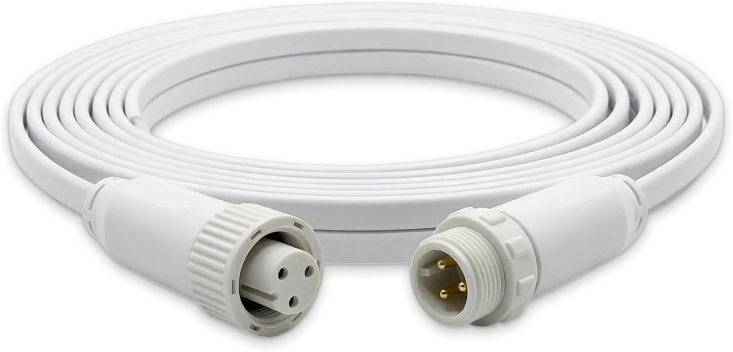 10ft 3-Pin Extension Cable Compatible with Govee Outdoor Lights Prism (H707A H707B H707C) – IP68 Waterproof Outdoow Connector for Roofline, Eaves and Permanent Lighting Expansion