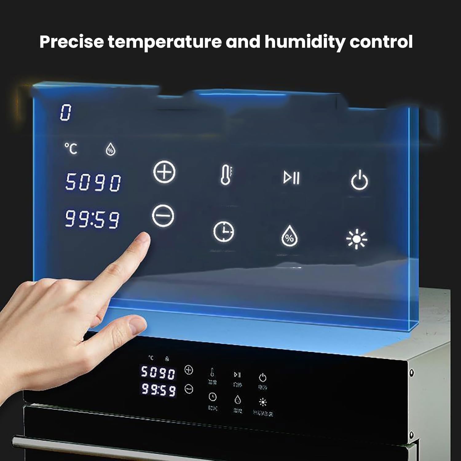 Commercial Electric Fermentation Box, 38L Large Capacity Countertop Bread Proofer with Touch Display, 20~50°C Temperature and 1min-24h Timing, for Home, Supermarkets, Shopping Malls, Bakeries