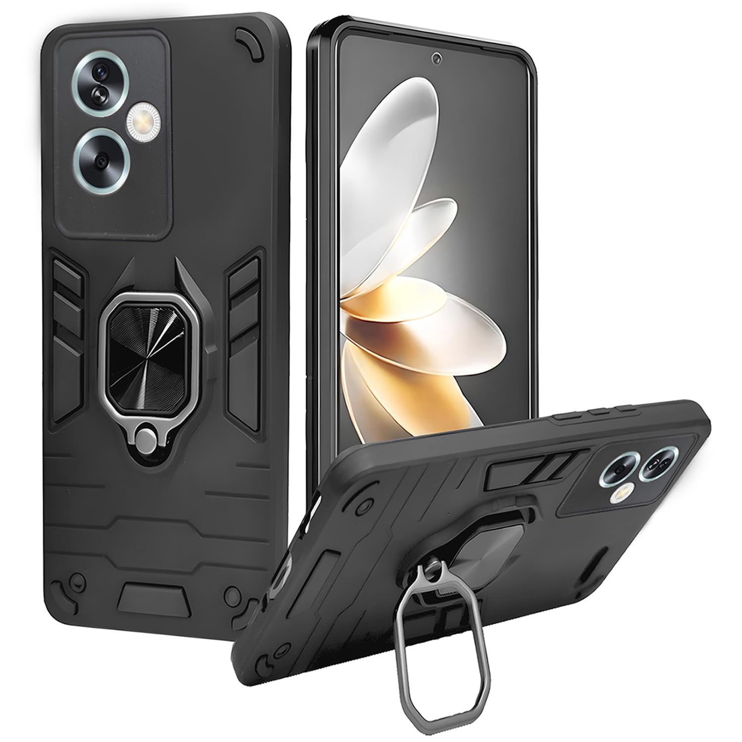 A rtistque Armor Bumper Back Case Cover for Oppo A79 5G | Stylish Ring Holder & Inbuilt Stand | Shockproof TPU Protective Design | 360 Degree Back Cover for Oppo A79 - Black (B0CVDT8H2P) Amazon Price History, Amazon Price Tracker