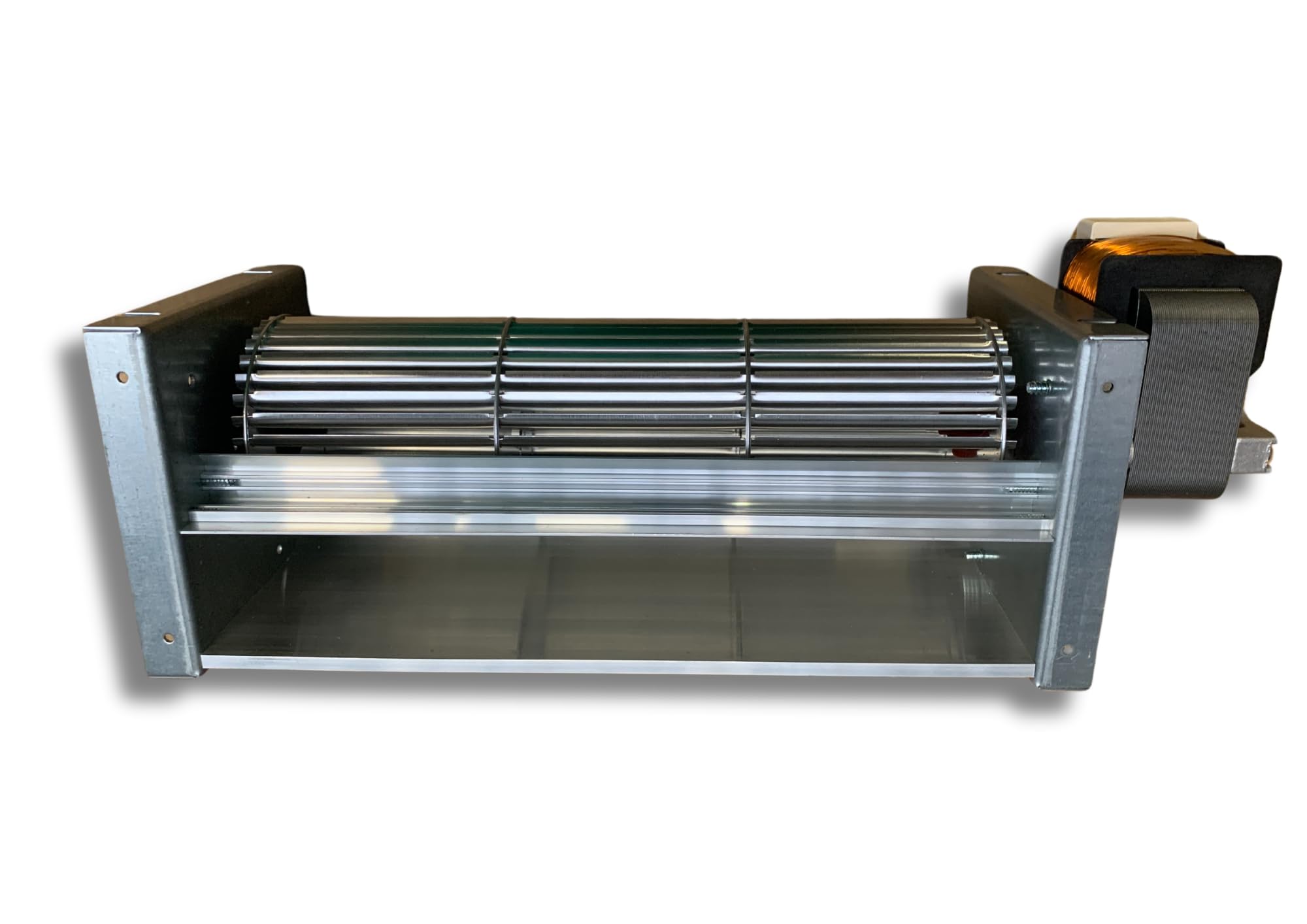 Ventilador tangencial longitud total: 387 mm, tamaño de la boquilla: 280 x 44 mm para estufas de pellets