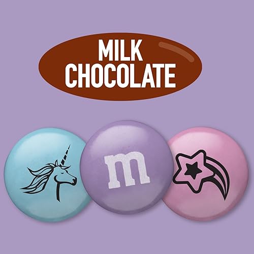 Miniatura 4 de M&M'S Caramelos de chocolate con leche prediseñados con estampado de unicornio, 5 libras de caramelos a granel en paquete resellable para fiestas de