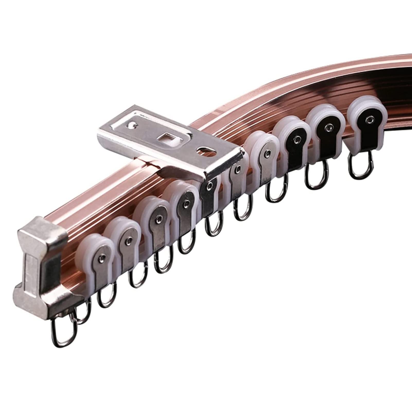 SFNIOKFG Curtain Track Wall Mounted/Ceiling Mount, Curved Metal Curtain Rods for Wall Divider/Bay Windows/Apartment, 3ft to 26ft Long Optional (Color : Ceiling Mount, Size : 240cm/7.9ft)
