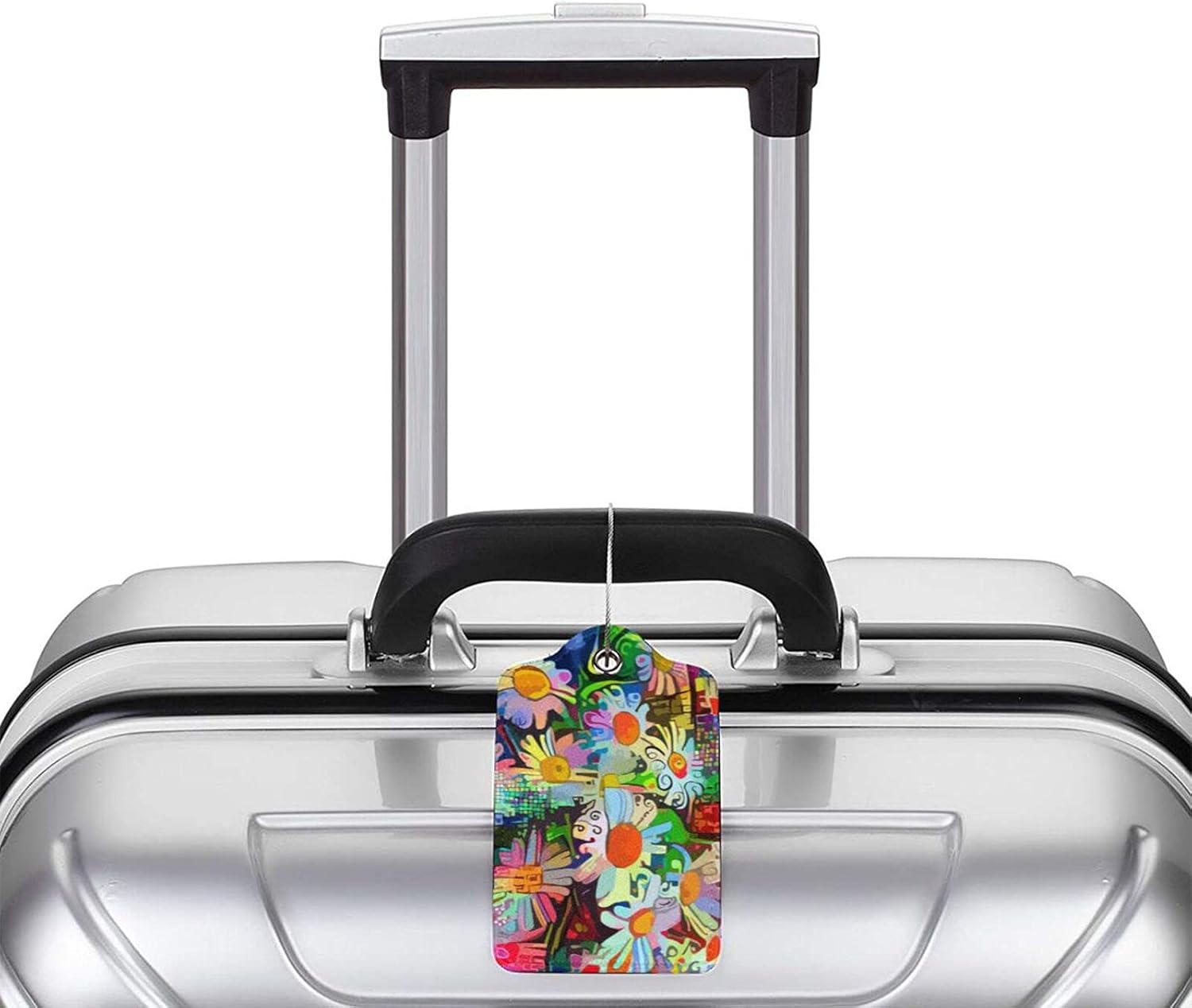 Set of 2 Luggage Tag for Suitcases PU Leather Luggage Tag with Full Back Privacy Name ID Card Fun Laggage Tags : Clothing, Shoes & Jewelry