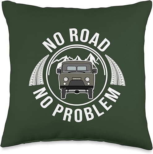 UAZ Buchanka 452 Offroad Minivan Geländewagen Buchanka UAZ 452 Off-Road 4x4 Minivan - Almohada de campamento, 16 x 16 pulgadas, multicolor