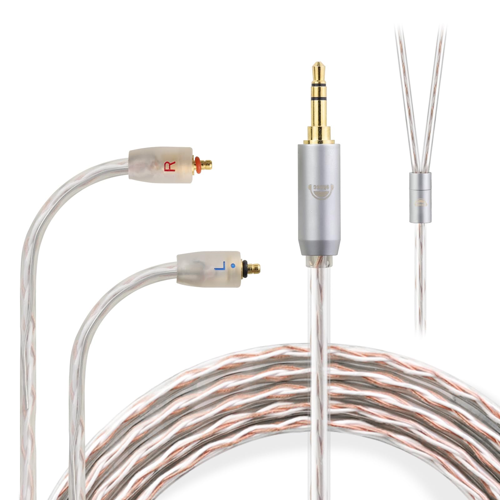 okcscIPX T2 to 3.5MM 4 Core Upgraded Replacement Cable Earphones Cable for ETYMOTIC EVO UE Premier WESTONE PRO X Series(X10 X20 X30 X40 X50) MACH80/70/60/50/40/30/20/10 3.94FT