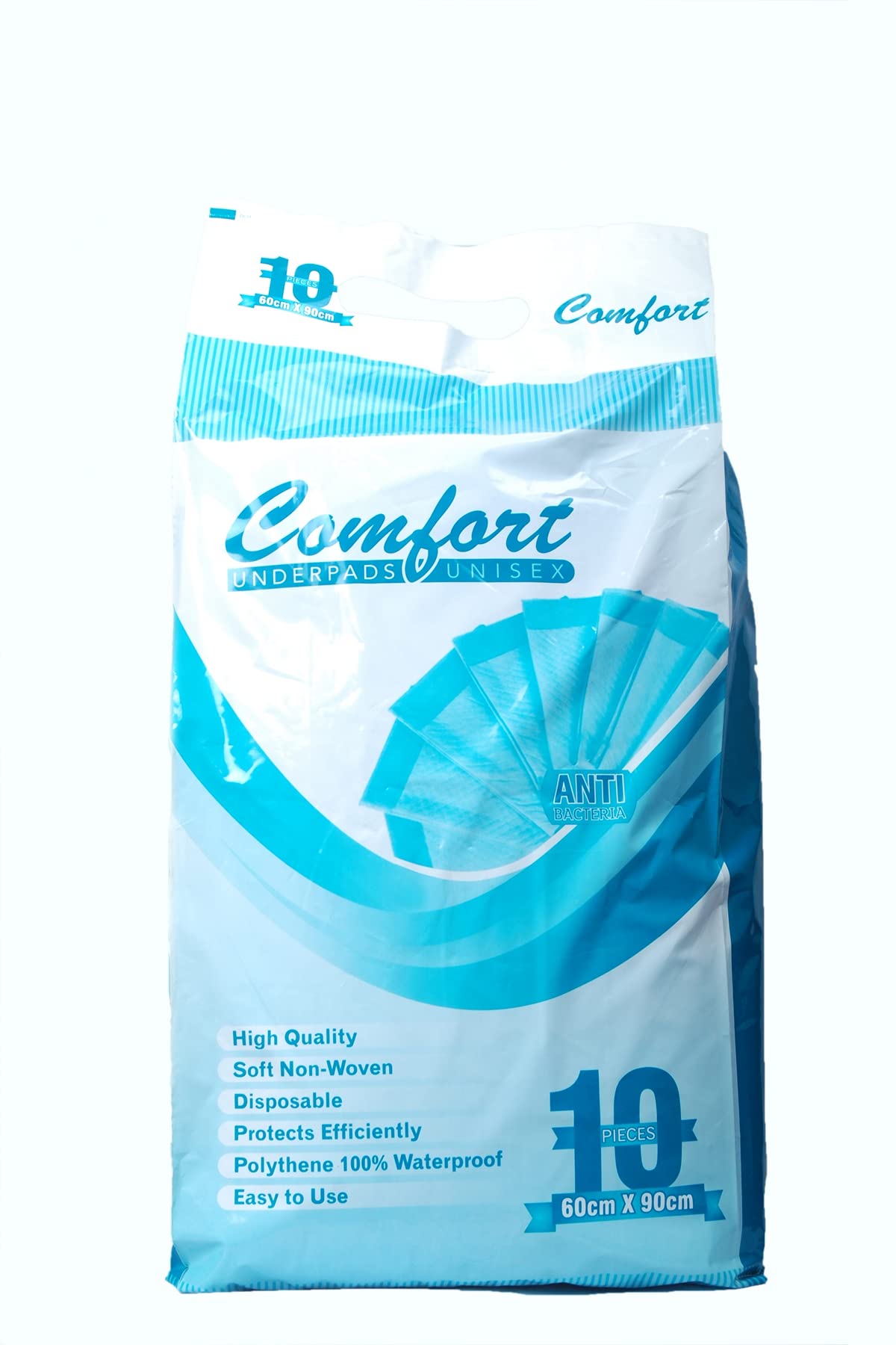 Comfort Underpads for Adult (60 * 90 Cms) | Ensures Maximum Absorbance | Ensures Comfortable | Dry and Clean Surface | Prevents Leakage and Ensures Cleanliness | Non Woven | Large 10 PCS