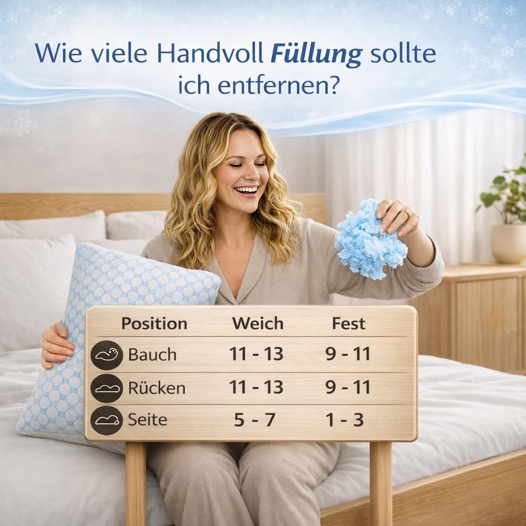 Kühlendes Kopfkissen 40x80 mit Kühlfunktion, Memory Foam Kissen ergonomisch, Nackenstützkissen für Seitenschläfer, hitzeregulierend gegen Schwitzen, Sommer Kopfkissen 40x80 höhenverstellbar