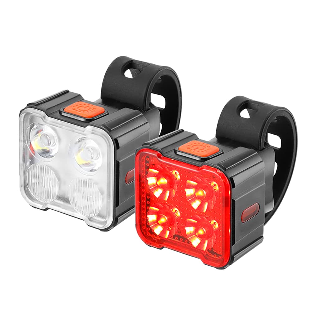 TIORU Luci Posteriori Anteriori della Bicicletta Impermeabile MTB Bike Faro Posteriore Tipo C USB Ricaricabile Ad Alta Luminosità Accessori per Ciclismo