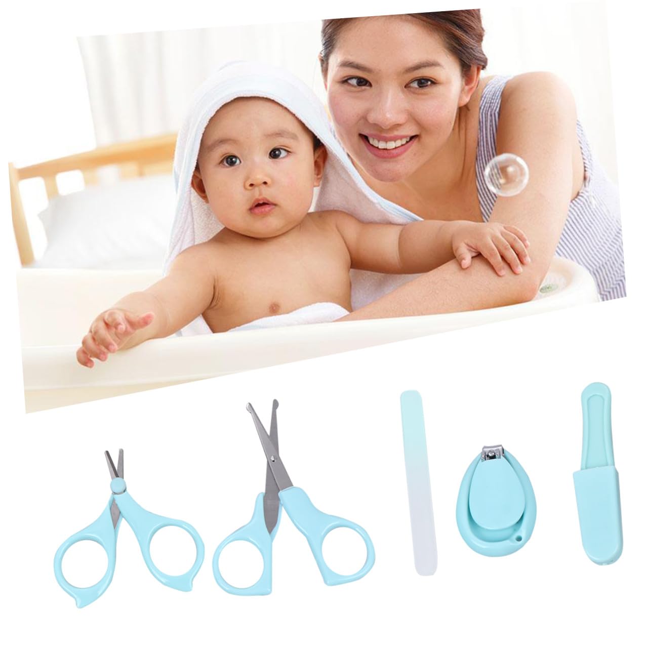 Abaodam 10pezzi Forbicine Per Unghie Da Ragazzo Ragazza Kit Manicure Con Strumenti Di Sicuri e Leggeri Per Ragazzo Ragazza Blu
