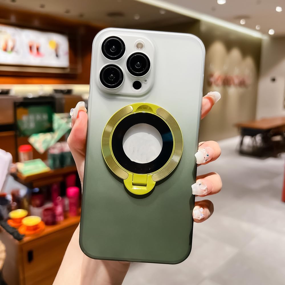 Coque iPhone 15 polycarbonate rigide fine mate verte dégradée luxe