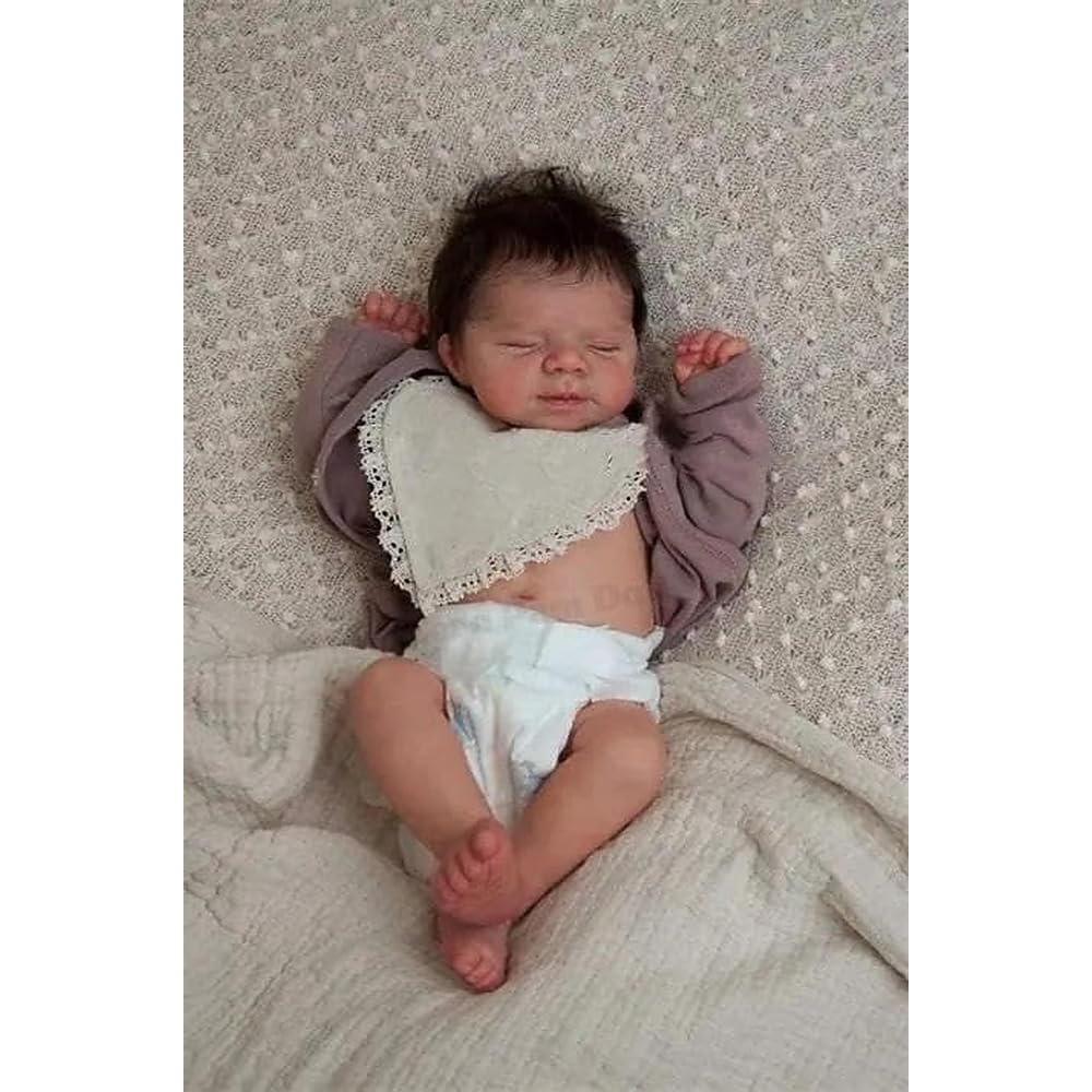 Anano Reborn Baby Dolls Silicone Full Body Floppy 18 Inch Reborn Toddler Dolls Realistic Baby With Lifelike Veins & Hair For Kids Collectors & Grandparents Accompany