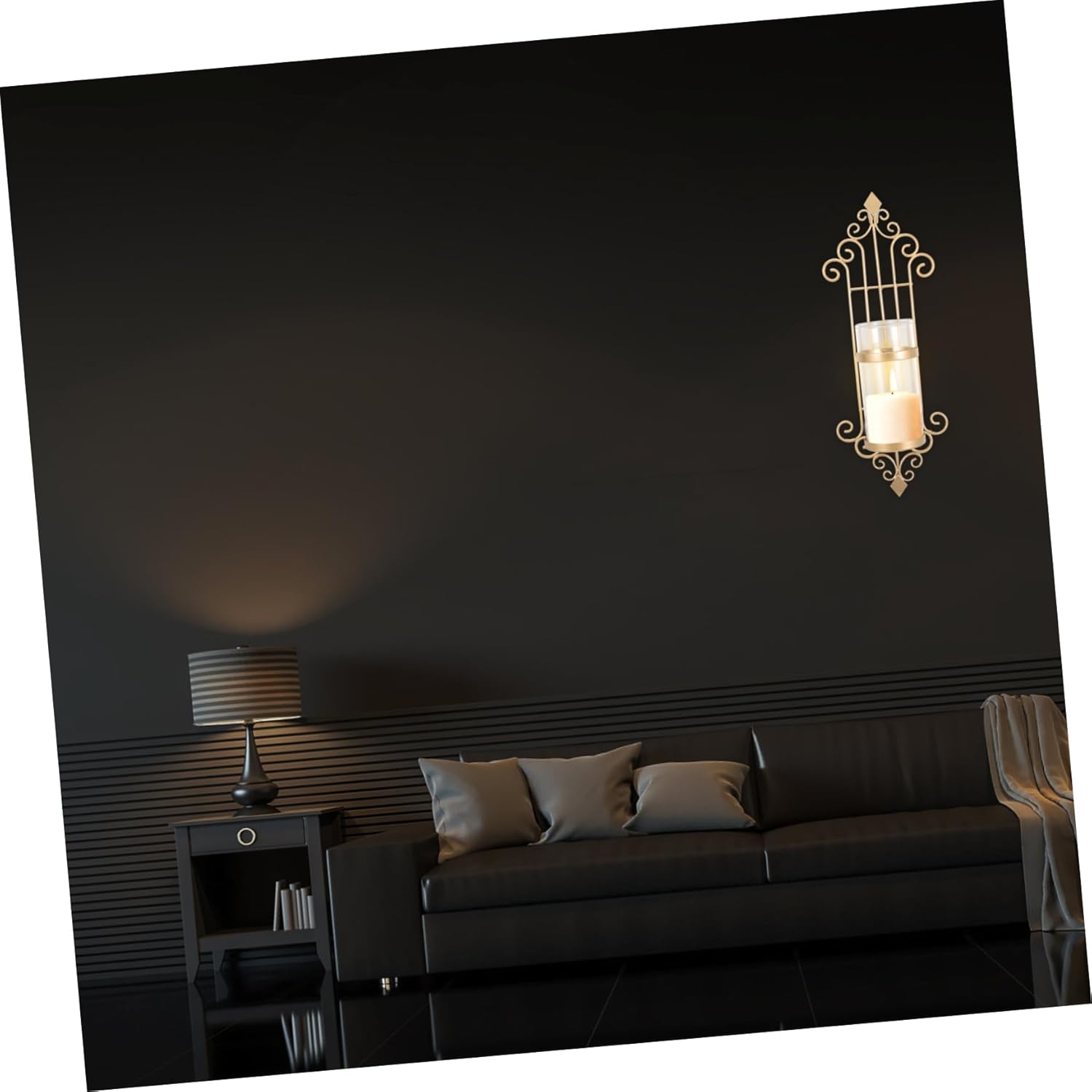 MAGICLULU Stunning Rose Gold Wall Sconce Candle Holder Glass Iron Wall Decor Unique