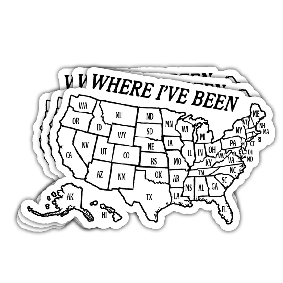 3Pcs Where I've Been Map Sticker Funny Where I Have Been Travel Journal Stickers Where Ive Been Usa Map Sticker United States Maps Visited Gift Decal