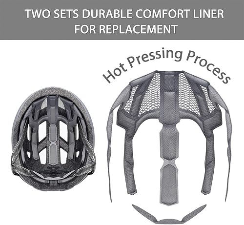 Miniatura 3 de Casco de bicicleta para adultos, hombres, mujeres con luz - Casco para carretera de montaña con almohadillas de repuesto y visera removible