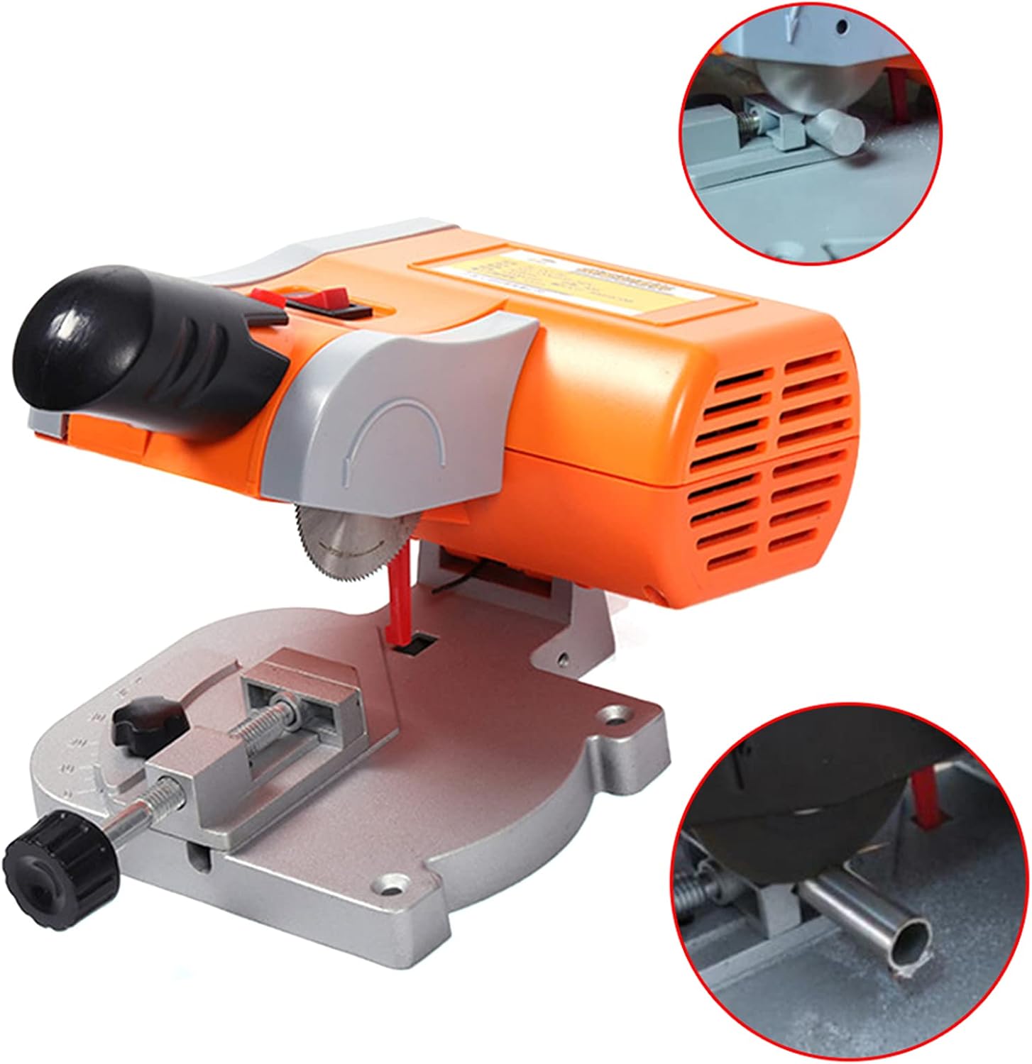 110v Mini Bench Top Cut-Off Miter Saw for PVC Plastic Wooden Metal 7800r/Min High-Speed Miter Power Saw Steel Blade,0-45 Degree Miter Cutting Machine Bench